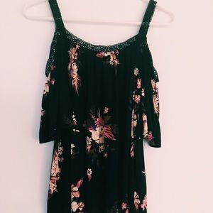 floral cold shoulder top